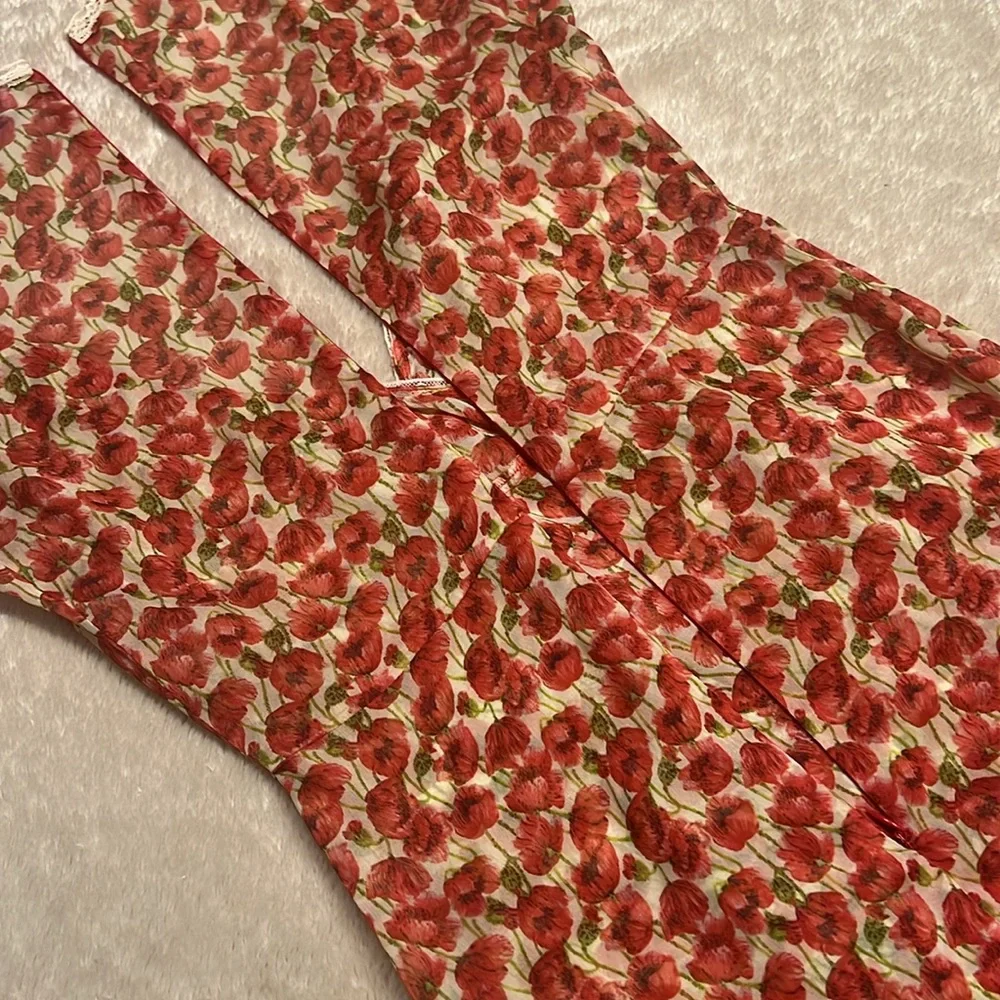 LUISA BECCARIA Micro Poppies Midi Dress - Picture 12 of 17